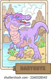 prehistoric dinosaur Baryonyx, design illustration