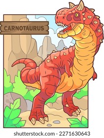 prehistoric dinosaur carnotaurus, illustration design