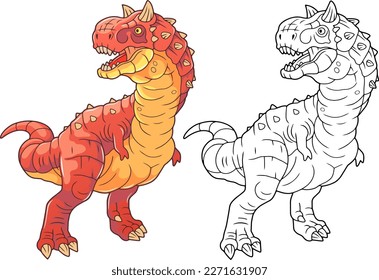 prehistoric dinosaur carnotaurus, illustration design