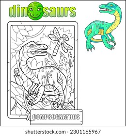 prehistoric dinosaur compsognathus coloring book