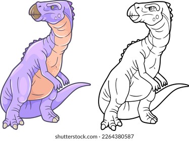 prehistoric dinosaur iguanodon, illustration design