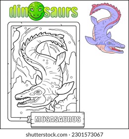 prehistoric dinosaur mosasaurus coloring book