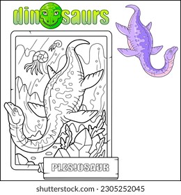 prehistoric dinosaur plesiosaur coloring book