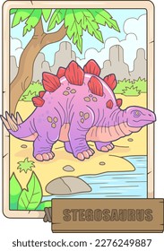 prehistoric dinosaur stegosaurus, illustration design