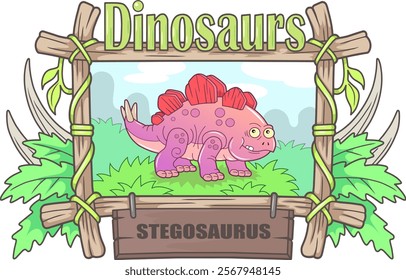 prehistoric dinosaur stegosaurus, illustration design