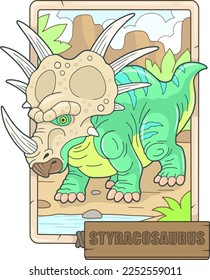 prehistoric dinosaur styracosaurus, illustration design