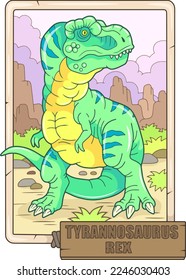 prehistoric dinosaur tyrannosaurus, funny illustration