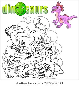 prehistoric dinosaur velociraptor, illustration design