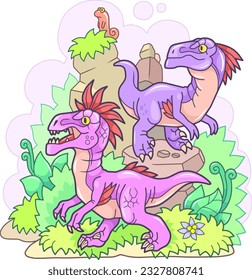 prehistoric dinosaur velociraptor, illustration design