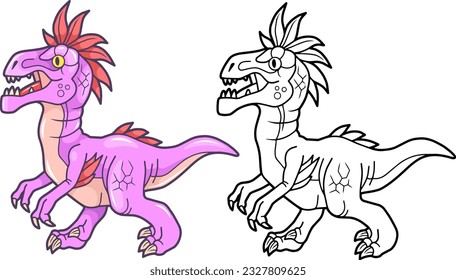 prehistoric dinosaur velociraptor, illustration design