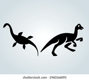 Prehistoric dinosaurs of enormous size, extinct