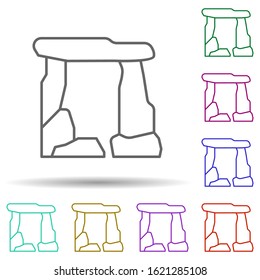 Prehistoric dolmen in multi color style icon. Simple thin line, outline vector of prehistoric icons for ui and ux, website or mobile application