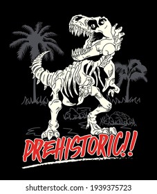 PREHISTORIC FIERCE T REX DINOSAUR IN HIS ENVIRONMENT