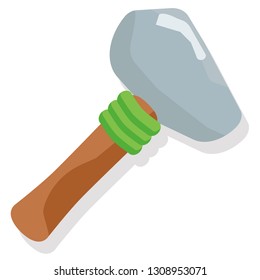 Prehistoric hammer vector illustration in flat color design