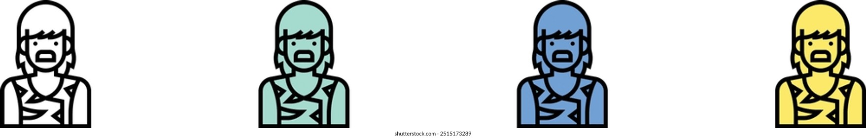 prehistoric icon. Outline, Green, Blue and Yellow Style Design Isolated On White Background