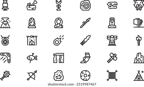 Prehistoric icons High-Quality Vector Icons Collection with Editable Stroke. Ideal for Professional and Creative Projects.