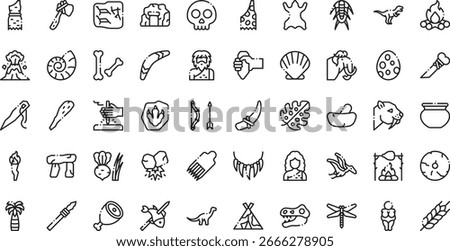 Prehistoric icons High-Quality Vector Icons Collection with Editable Stroke. Ideal for Professional and Creative Projects
