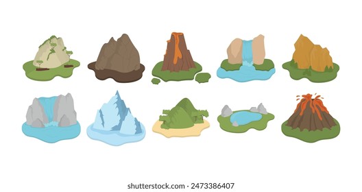 Prehistoric Landscape Vector Collection Set