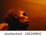 prehistoric man vector portrait