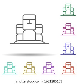 Prehistoric moai in multi color style icon. Simple thin line, outline vector of prehistoric icons for ui and ux, website or mobile application