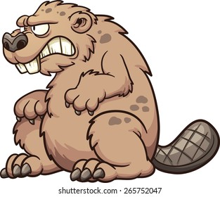 Prehistoric monster beaver. Vector clip art illustration with simple gradients. All in a single layer.