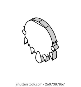 prehistoric necklace isometric icon vector. prehistoric necklace sign. isolated symbol illustration