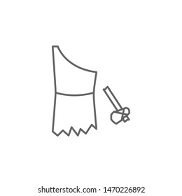 Prehistoric old clothes icon. Element of prehistoric line icon