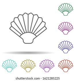 Prehistoric oyster in multi color style icon. Simple thin line, outline vector of prehistoric icons for ui and ux, website or mobile application