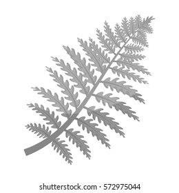 Prehistoric plant icon in monochrome style isolated on white background. Dinosaurs and prehistoric symbol stock vector illustration.