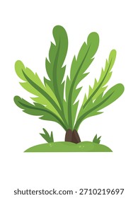 Plantas prehistóricas. Clipart de Vector plano, ilustración con fondo aislado.