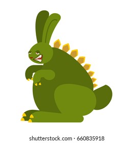 Prehistoric rabbit dinosaur. Dino Bunny. Raptor hare Monster