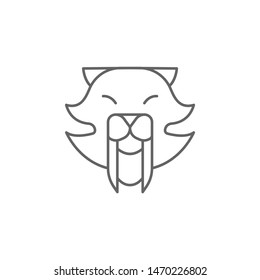 Prehistoric saber toothed icon. Element of prehistoric line icon