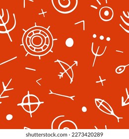 Prehistoric Seamless Pattern. Perfect for creating Nordic and Scandic Design. EPS10