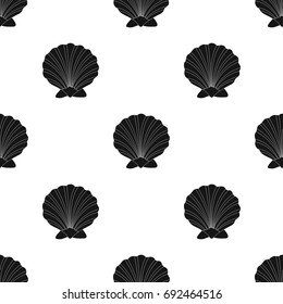 Prehistoric seashell icon in black style isolated on white background. Dinosaurs and prehistoric symbol stock vector illustration.