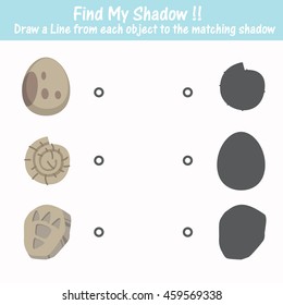 prehistoric shadow matching game, puzzle