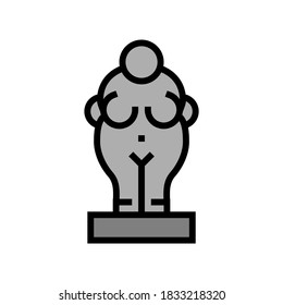 vector de icono de color de estatua prehistórica. signo de estatua prehistórica. ilustración de símbolo aislado