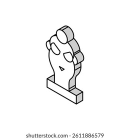 prehistoric statue isometric icon vector. prehistoric statue sign. isolated symbol illustration