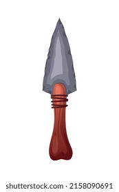 Prehistoric stone age caveman composition with isolated image of ancient labor tool vector illustration