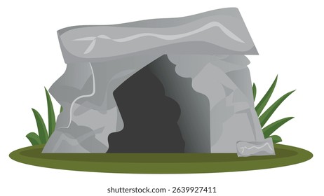 prehistoric stone age caveman composition isolated.