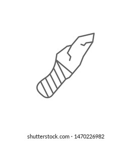 Prehistoric stone knife icon. Element of prehistoric line icon