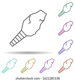 Prehistoric stone weapon in multi color style icon. Simple thin line, outline vector of prehistoric icons for ui and ux, website or mobile application