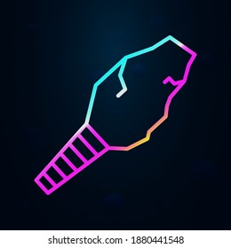 Icono de nolan, arma de piedra prehistórica. Línea delgada simple, contorno vector de iconos prehistóricos para ui y ux, sitio web o aplicación móvil