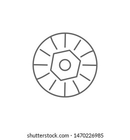 Prehistoric stone wheel icon. Element of prehistoric line icon