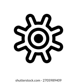 Símbolo prehistórico. Icono de Vector de trazo delineado con detalles rellenos de negro.