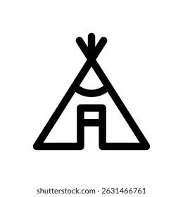 Prehistoric tent. Editable stroke vector icon.