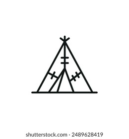 Prehistoric Tent icon. Simple prehistoric tent icon for social media, app, and web design. Vector illustration.