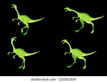 Prehistoric times dinosaurs vector characters set