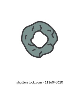 Prehistoric wheel filled outline icon, line vector sign, linear colorful pictogram isolated on white. Stone wheel symbol, logo illustration. Pixel perfect vector graphics
