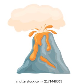 Prehistory Volcano Icon Cartoon Vector Active Stock Vector (Royalty ...