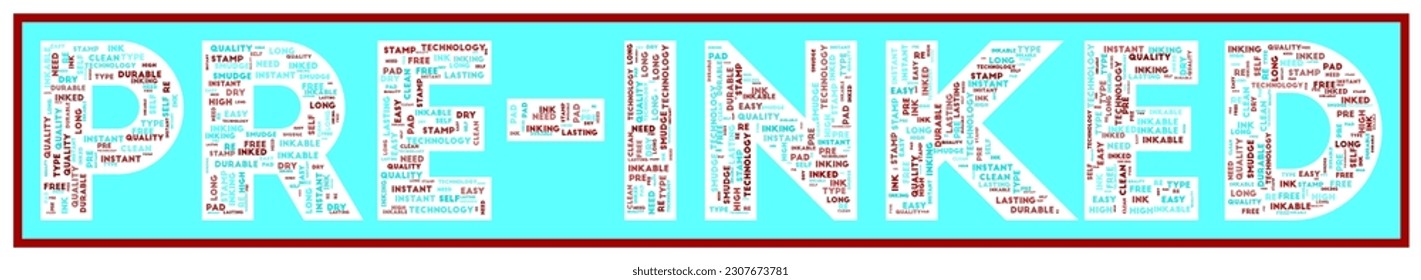 Pre-inked text filled with related keywords of various sizes. Pre-inked word cloud. Awesome vector illustration.